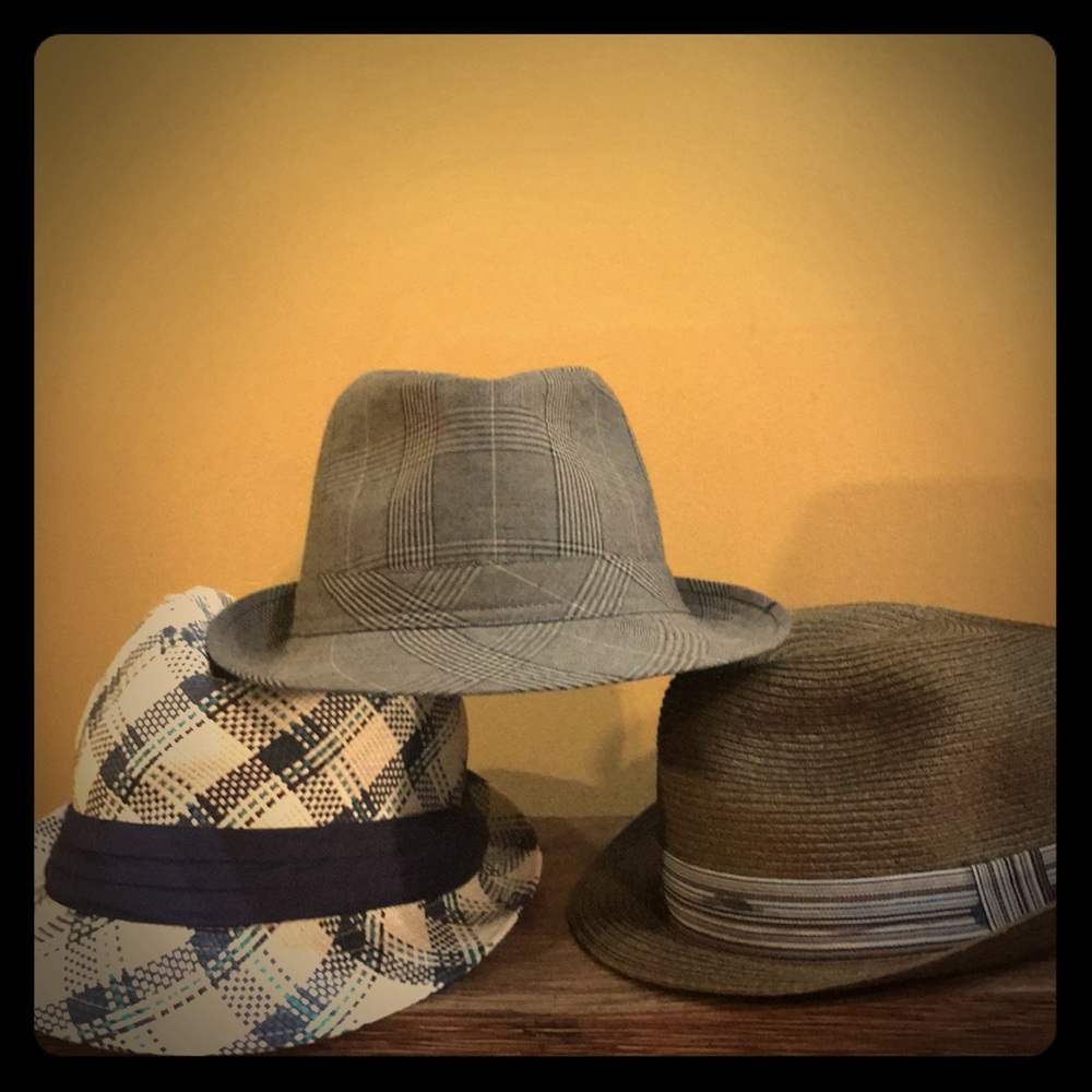 3 Mens Fedoras/Hats - various sizes and patterns